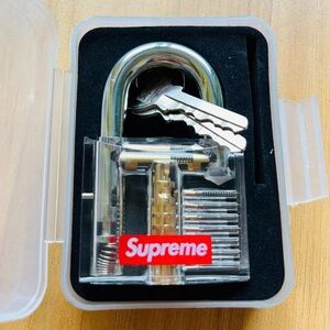 Supreme Clear Padlock with Silver Keys